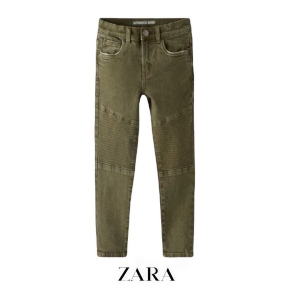ZARA Kids | Dark Khaki | BIKER JEANS - Picture 1 of 5